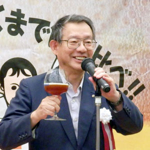 乾杯のあいさつをする盛田宏実行委員長(ビアフェス名古屋実行委員会)
